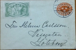 SWEDEN-NORWAY 1890, STATIONERY COVER ,RARE VIGNETTE, VALGORENHETSMARKE, COVER USED TO GOTEBORG - Unused Stamps