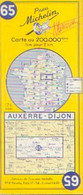 Carte MICHELIN N° 65 « AUXERRE - DIJON » (non Datée - 1957 ?) - Cartes Routières