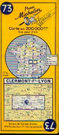 Carte MICHELIN N° 73 « CLERMONT - Fd - LYON » (non Datée - 1957 ?) - Cartes Routières