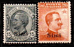 Egeo-OS-351- Simi: Original Stamps And Overprint 1921-22 (++) MNH - Quality In Your Opinion. - Egeo (Simi)