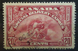 CANADA 1935 SPECIAL DELIVERY EXPRES , Yvert No 6 , 20 C Carmin Obl Tb - Eilbriefmarken