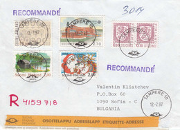 Finland - 004/1992 Letter Registreed From Tampere To Sofia(Bulgaria) - Lettres & Documents