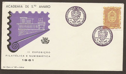 Portugal Cachet Commémoratif  Expo Philatelique Academie Santo Amaro 1961 Event Postmark Stamp Expo - Postal Logo & Postmarks