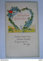 Valentine Greetings Kindest Wishes.. Forget-me-not Myosotis Hart Coeur Embossed Relief 1925 York PA USA Post Card - Saint-Valentin