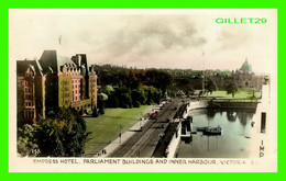 VICTORIA, BC - EMPRESS HOTEL, PARLIAMENT BUILDINGS AND INNER HARBOUR- ANIMATED VINTAGE CARS - THE GOWEN, SUTTON CO LTD - - Victoria