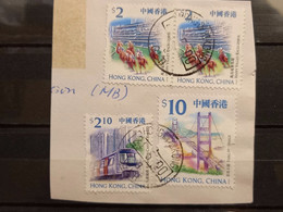 FRANCOBOLLI STAMPS HONG KONG 2000 USED FRAMMENTO ATTRAZIONI ATTRACTIONS OBLITERE' FRAGMENT - Usados
