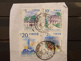 FRANCOBOLLI STAMPS HONG KONG 2002 USED FRAMMENTO ATTRAZIONI ATTRACTIONS OBLITERE' FRAGMENT - Usados