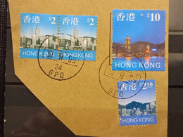 FRANCOBOLLI STAMPS HONG KONG 1999 USED FRAMMENTO SKYLINE BLOCCO OBLITERE' FRAGMENT - Gebruikt