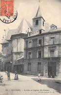 CPA 58 NEVERS LYCEE ET EGLISE ST PIERRE - Nevers