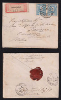 Portugal 1897 Registered Cover 2x50R LISBOA To PAVONE CANAVESE Italy - Covers & Documents
