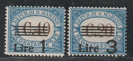 SAINT MARIN - TAXE N°61/2 * (1940) Surchargés - Timbres-taxe