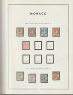 1885/1937 - MONACO - COLLECTION IMPORTANTE ! 12 FEUILLES MOC ! * / OBLITERES - MLH / Used - COTE > 2300 EUR ! - Colecciones & Series