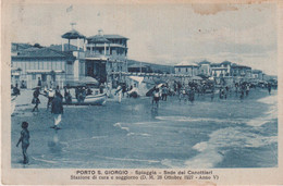 PORTO S. GIORGIO  FERMO  SPIAGGIA  SEDE DEI CANOTTIERI  1927 - Fermo