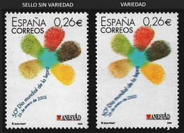 DIA MUNDIAL LEPRA - AÑO 2003 - Nº EDIFIL 3959id - VARIEDAD - NUEVO - Variétés & Curiosités