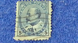 KANADA-1903-1908-  KING EDWARD VII..5C.   DAMGALI - Usados