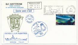 TAAF - Env. Affr 3,50 Aurore Boréale - St Martin De Vivies St Paul Ams 8/11/1985 + Patrouilleur Albatros / Posté à Bord - Storia Postale