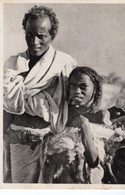 COTE  DES SOMALIS- Danakil Et Fillette Carte-photo Publicitaire Laboratoires  Boimarine- 3 Timbres  1950- 2 Scans - Somalia