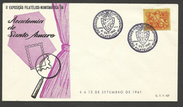 Portugal Cachet Commémoratif  Expo Philatelique Academie Santo Amaro 1961 Event Postmark Stamp Expo - Postal Logo & Postmarks