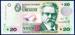 URUGUAY 20 PESOS P-86b JUAN ZORRILLA ALEGORIA DE LA LEYENDA PATRIA 2011 UNC - Uruguay