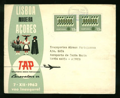 Portugal Premier Vol Funchal Madère Lisbonne 1962 First Flight Madeira Lisbon - Brieven En Documenten