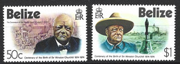 BELIZE. N°351-2 De 1974. Churchill. - Sir Winston Churchill