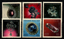0491- URSS - 1971 - SC#: 3917-3922 - MNH - PRECIOUS JEWELS - DIAMOND, AMATHIST - Minéraux
