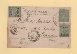 Turquie - Pera Grande Rue - 1900 - Galata - Destination France - Lettres & Documents