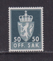 NORWAY - 1955-82 Official  50o Never Hinged Mint - Dienstmarken