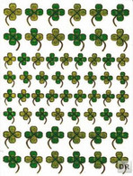 Kleeblätter Aufkleber Metallic Look / Shamrock Sticker 1 Sheet - Scrapbooking