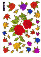 Bunte Rosen Aufkleber Metallic Look / Roses Sticker 1 Sheet - Scrapbooking