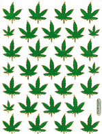 Marihuana Aufkleber Metallic Look / Weed Sticker 1 Sheet - Scrapbooking