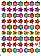 Blumen Bunt Aufkleber Metallic Look / Flower Sticker 1 Sheet - Scrapbooking