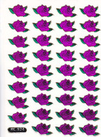 Rosa Rosen Aufkleber Metallic Look / Pink Roses Sticker 1 Sheet - Scrapbooking
