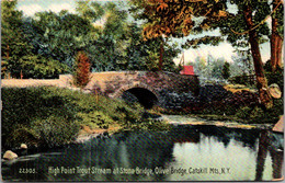 New York Catskill Mountains Olive Bridge High Point Trout Stream At Stone Bridge - Catskills