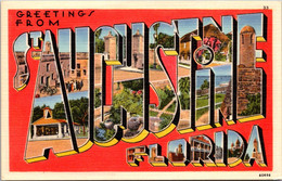 Florida Greetings From St Augustine Large Letter Linen - St Augustine