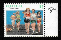 ⭕1990 - Australia SPORTS Series FUN RUNS (5th Reprint - Kangaroo) - $1 Stamp MNH⭕ - Proeven & Herdruk