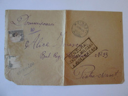 Romania-Moinești:Regist.envelope Military Censor Of Bacău County 1918/Enveloppe Recom.censeur Militaire Comte Bacău 1918 - Brieven En Documenten