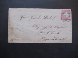 DR Brustschild Marke 1 Groschen (Adler Nur Halb Geprägt) Blauer Stempel K1 Bremen Fernbrief Nach Detmold Gesendet - Covers & Documents