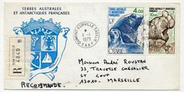 TAAF - Env. Recommandée 10,00F Eléphant De Mer + 4,00F Otarie - Dumont D'Urville T. Adélie - 1/1/1979 - Cartas & Documentos