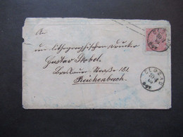 AD NDP 1869 Aufbrauchsausgabe 1 Gr. Auf Umschlag Von Preussen Ausgabe 1863 Stempel Glogau Nach Reichenbach - Ganzsachen