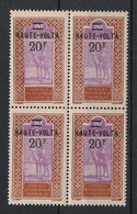 HAUTE-VOLTA - 1924 - N°Yv. 40 - Targui 20f Sur 5f - Bloc De 4 - Neuf Luxe ** / MNH / Postfrisch - Nuevos