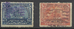 USA   Fiscaux Propietary  1898  Transat St Paul 3/8 Bleu Et Brun Rouge  Oblitérés  B /TB Voir Scans   Soldé ! ! ! - Fiscale Zegels