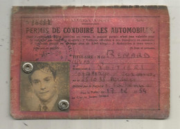 Permis De Conduire Les Automobiles , Préfecture De La VIENNE,  Poitiers , 1954,  2 Scans - Non Classés