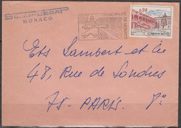 MONACO  Palais Signé Gandon  90c   SEUL Sur Enveloppe Pub Année 1977  Pour PARIS 8 - Covers & Documents