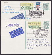 P142, 2x Luftpost In Die USA, Gute Zusatzfr., Bedarfstexte - Postkarten - Gebraucht