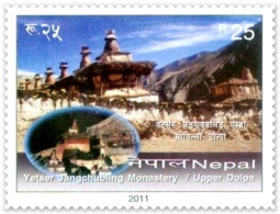 Nepal 2011 YETSER JANGCHUBLING Monastery POSTAGE Stamp MNH - Bouddhisme