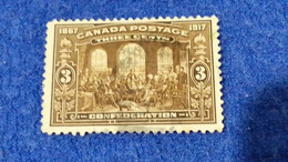 KANADA-1917-  DOMİNION OF CANADA-..3C.  DAMGALI - Usati