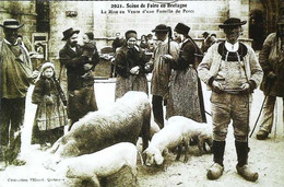 ►    Scènes Foire En Bretagne  Vente Famille Porc  Cochon  Pipe  Reproduction   Le Bateau Livre Quimperlé - Marchands