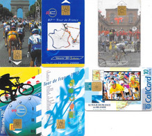 Sports - Lot De 6 Télécartes De Cyclisme (Tour De France Et Autres) 1997 à 2001 - Deportes