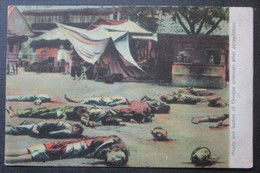 Chine Heads Bodies Chinese Criminals Decapitation    Cpa Obliteration Tsingtau Kiouchou 1906 - Chine